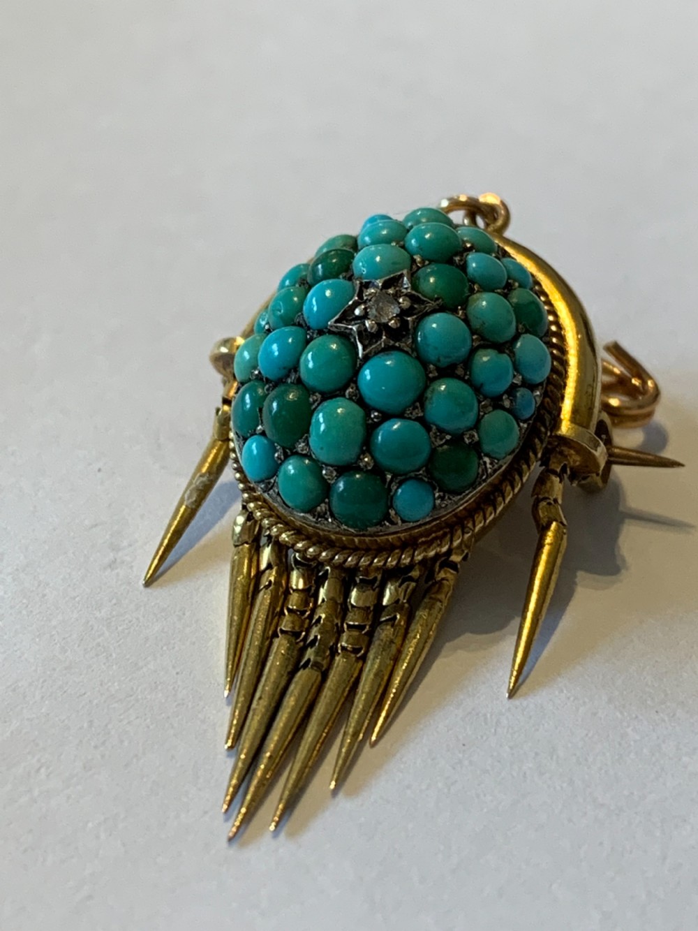 Victorian Turquoise Brooch Antique Brooch View IV