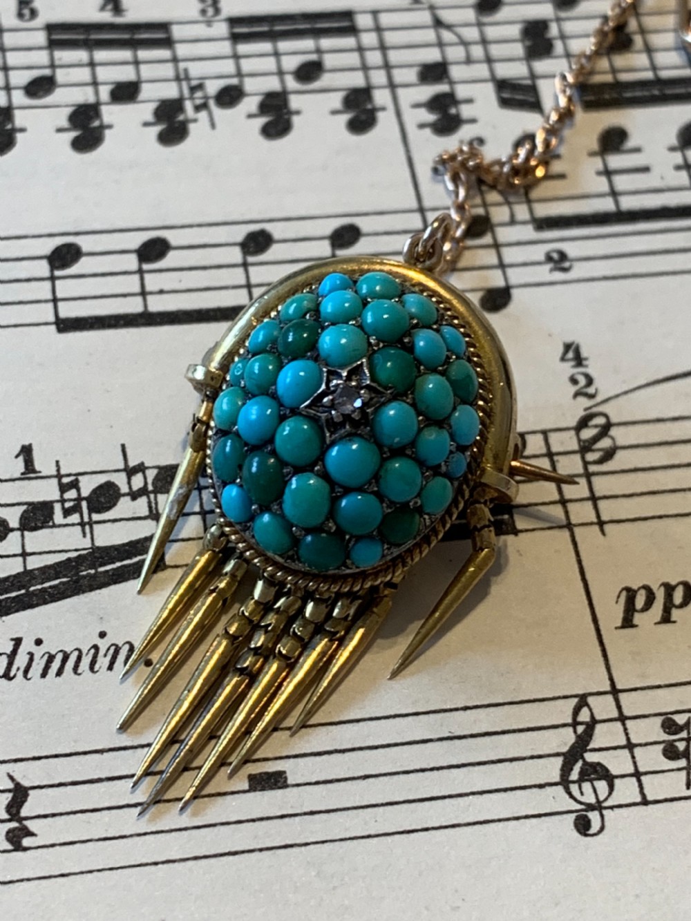 Victorian Turquoise Brooch Antique Brooch View VII
