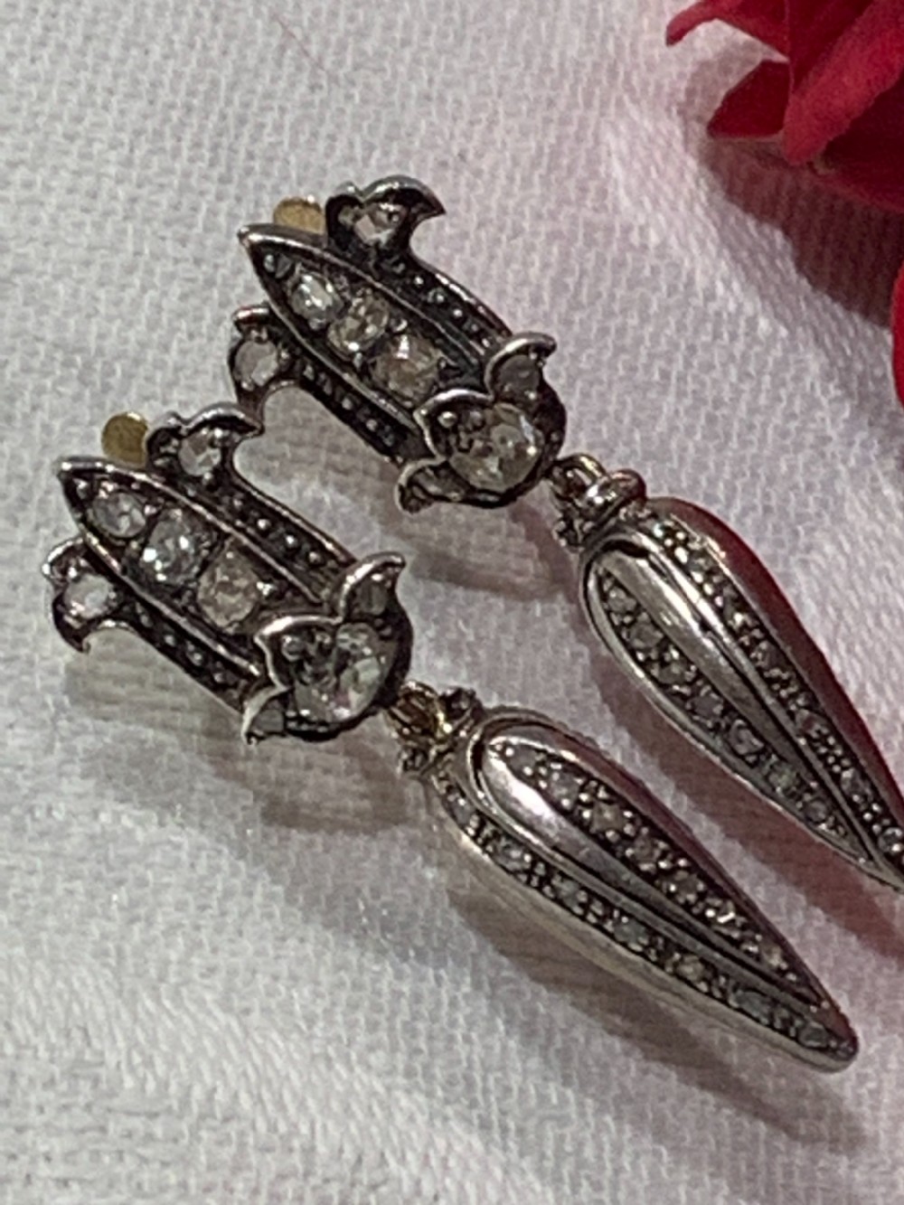 Antique Old Cut Diamond Earrings View VI