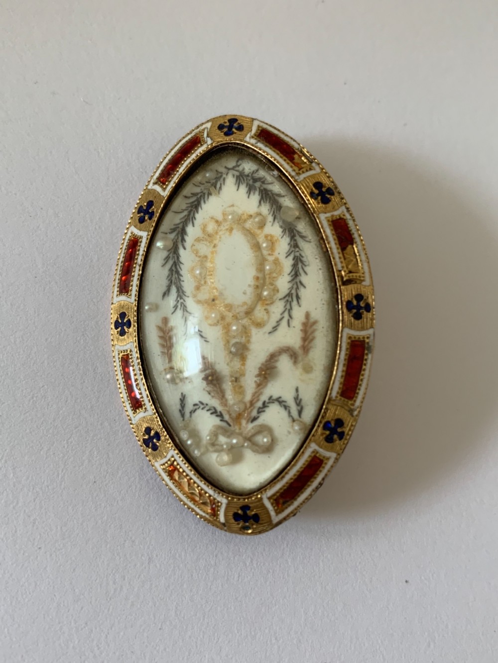 A Georgian Hair-work Mourning Brooch 