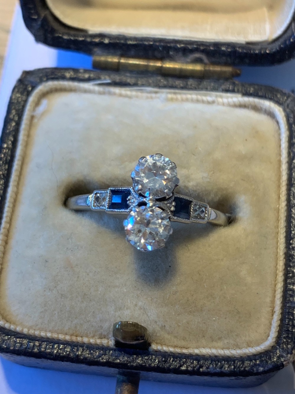 Diamond and Sapphire Art Deco Ring View II