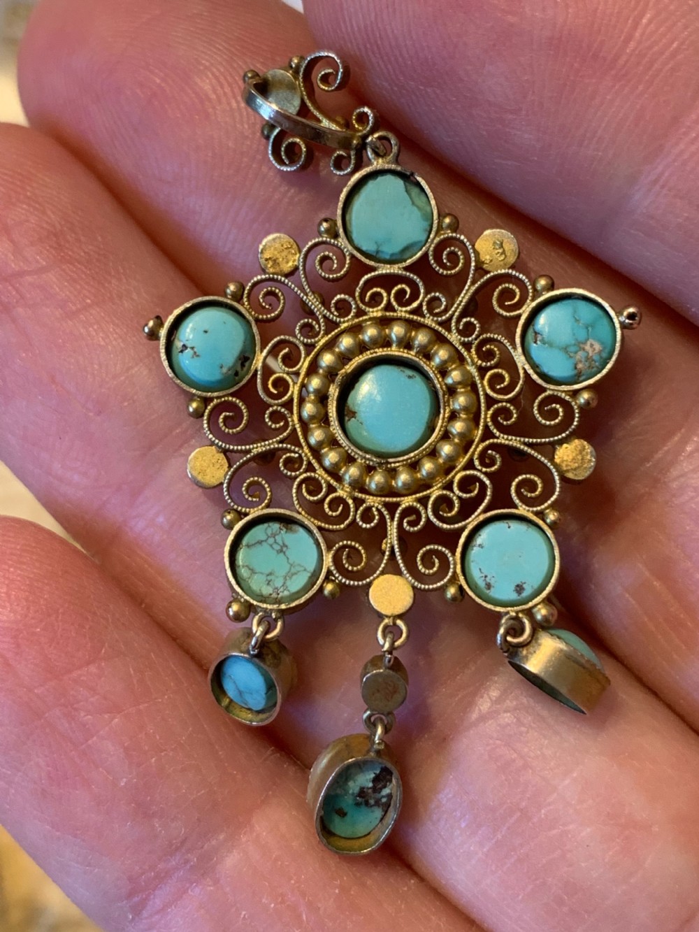Edwardian Turquoise Pendant  View III