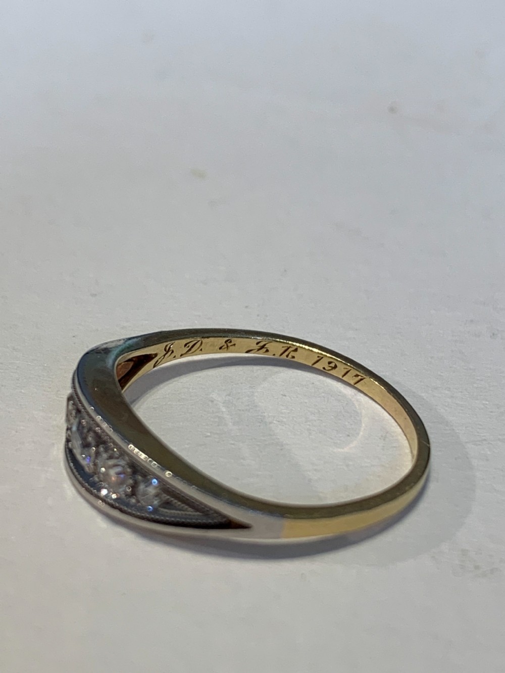 Edwardian Old Cut Diamond Engagement Ring  View V