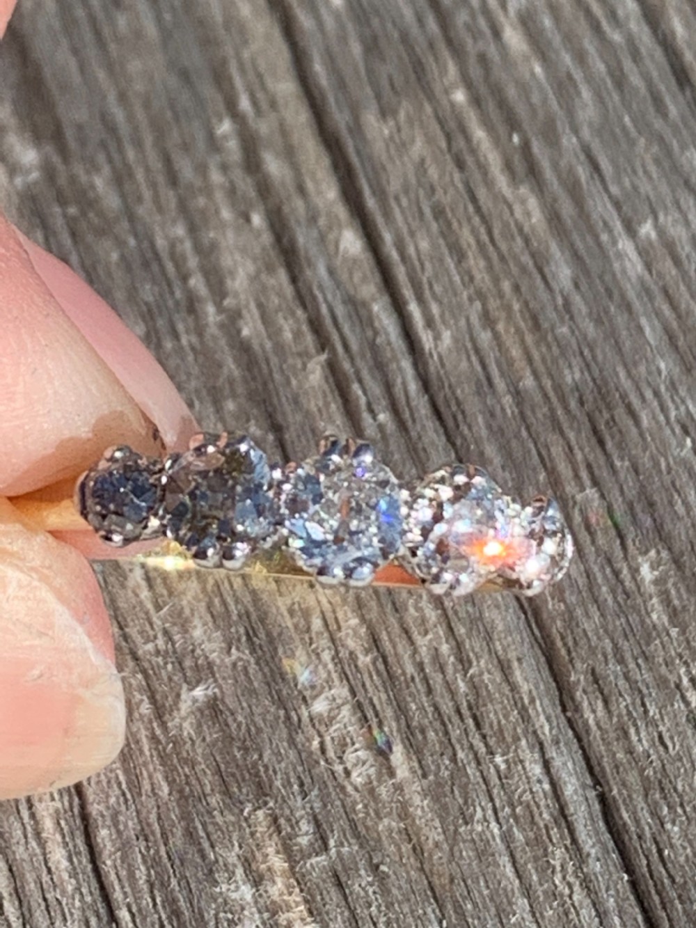Diamond Antique 18ct Gold Engagement Ring View II