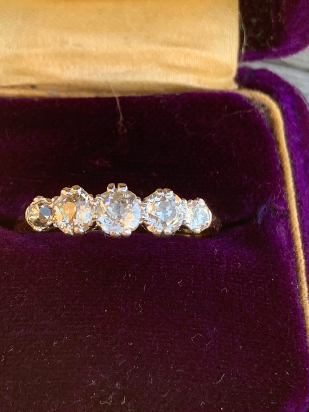 Diamond Antique 18ct Gold Engagement Ring View IV