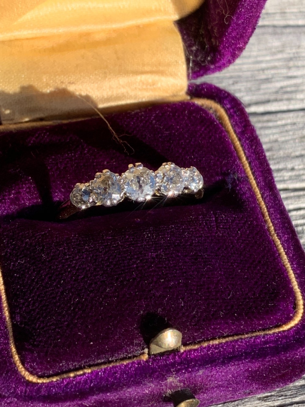 Diamond Antique 18ct Gold Engagement Ring View VI
