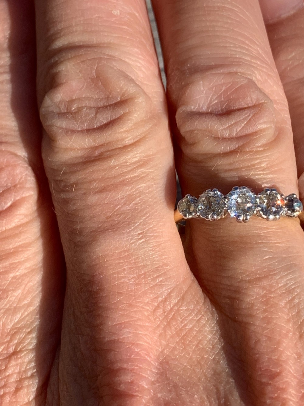 Diamond Antique 18ct Gold Engagement Ring View VII