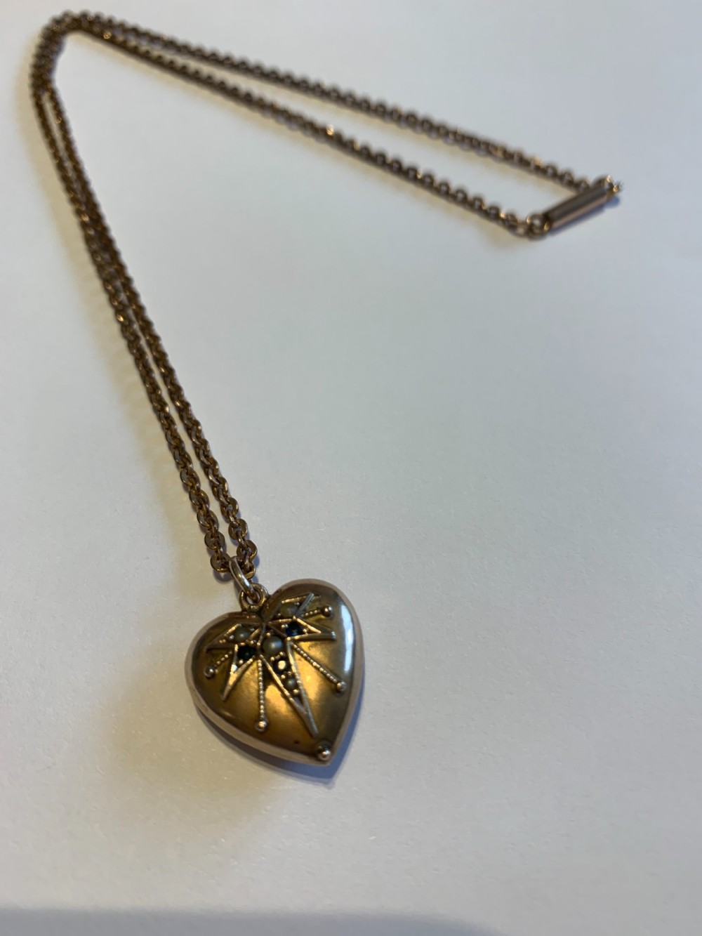 Sapphire and Pearl Edwardian Heart Pendant