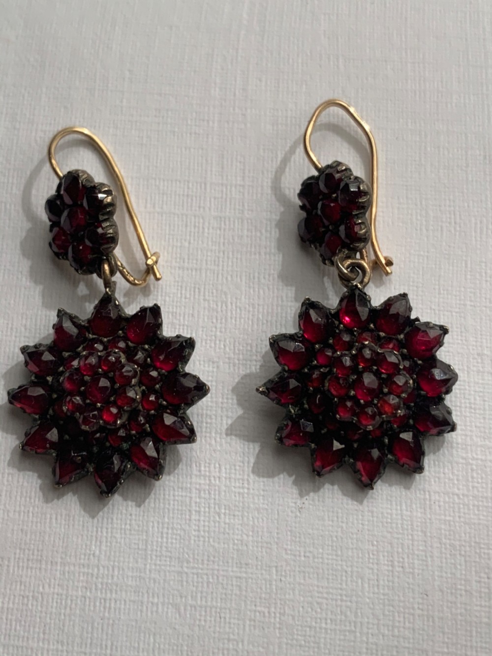 Bohemian Garnet Rose Cut Antique Earrings View IV