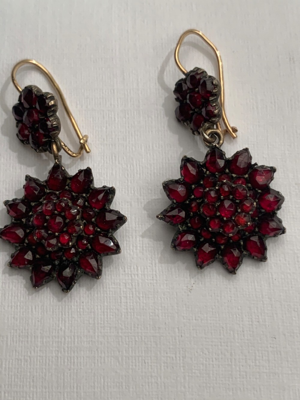 Bohemian Garnet Rose Cut Antique Earrings View VI