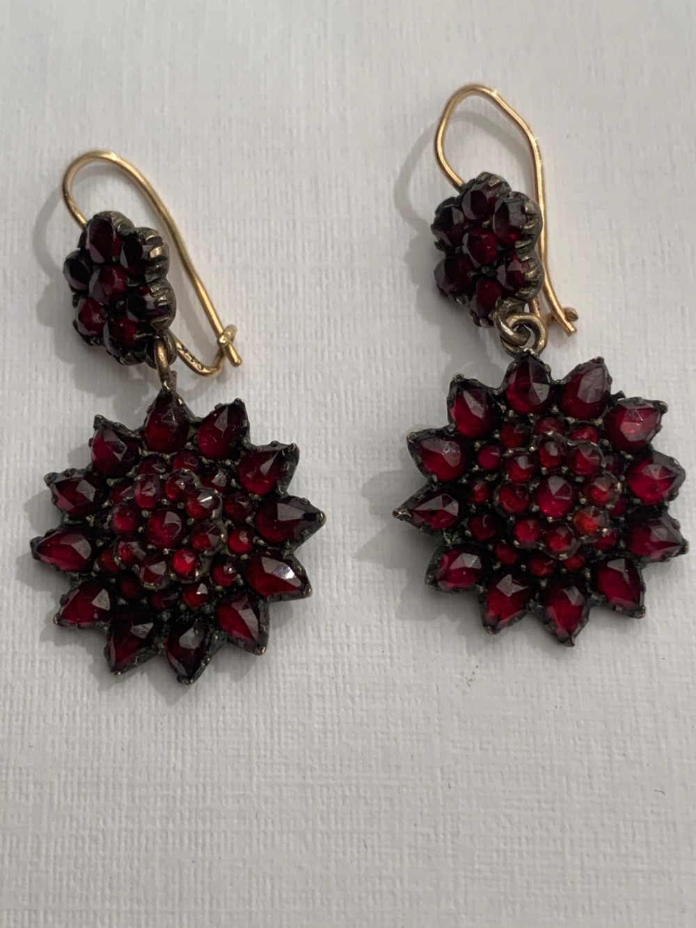 Bohemian Garnet Rose Cut Antique Earrings View VII