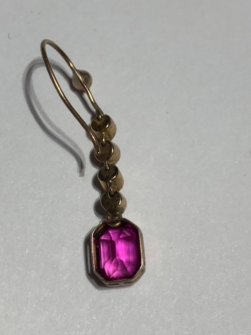 Edwardian Synthetic Ruby and Pearl 15ct Earrings View IV