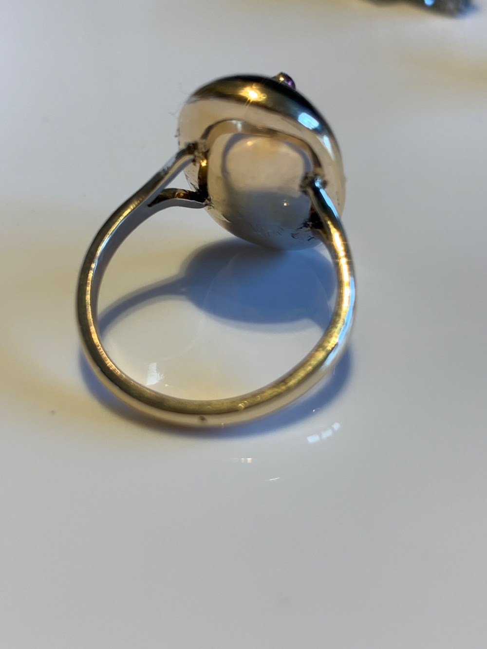 Victorian Garnet Cabochon Antique Fly Ring View III