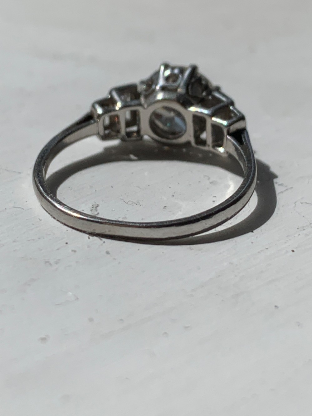 Platinum and Diamond Art Deco Engagement Ring View II