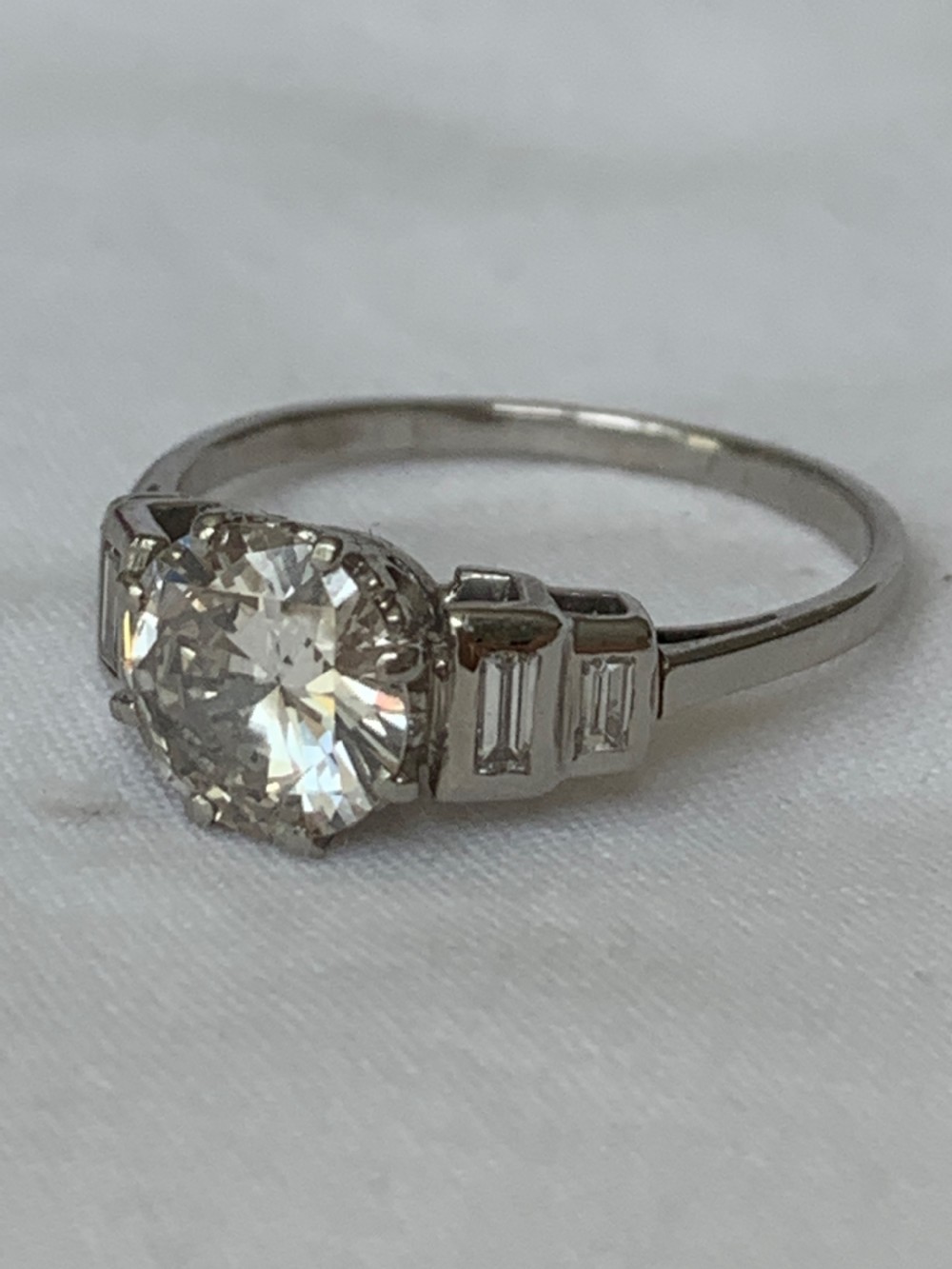 Platinum and Diamond Art Deco Engagement Ring View IV