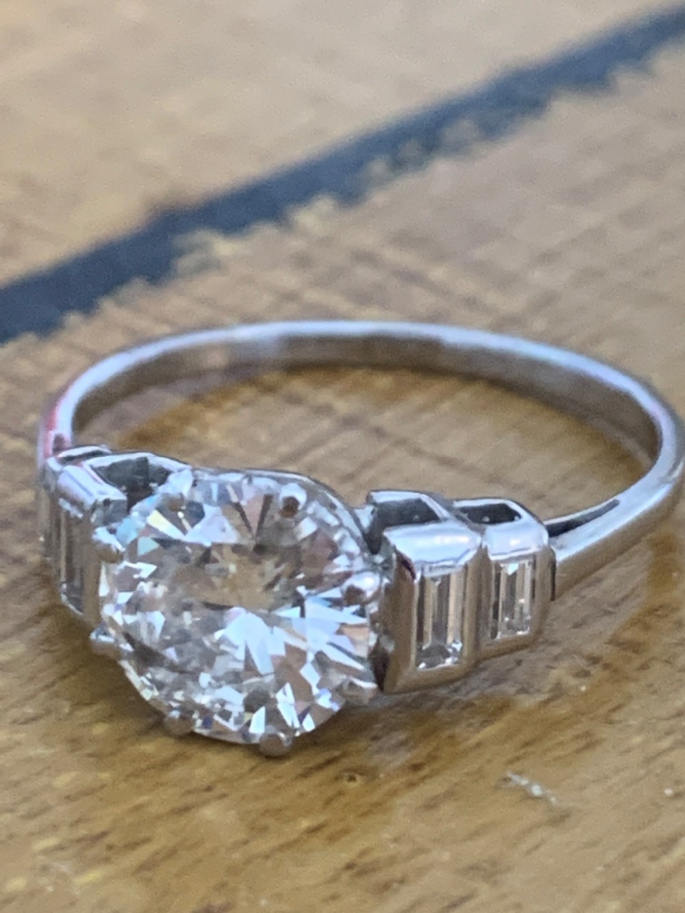 Platinum and Diamond Art Deco Engagement Ring View VI