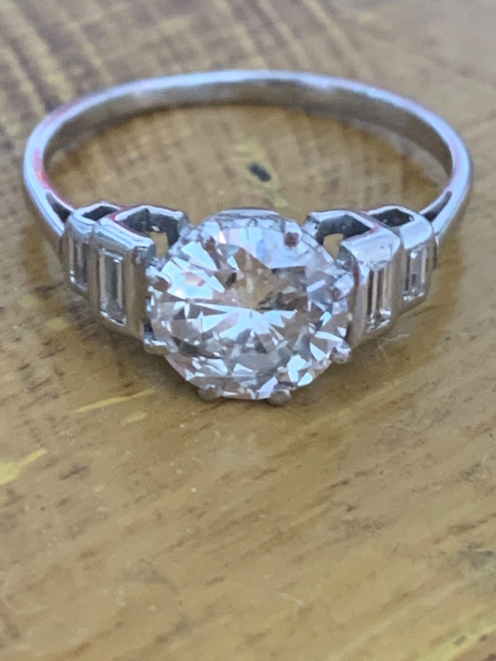 Platinum and Diamond Art Deco Engagement Ring View VII