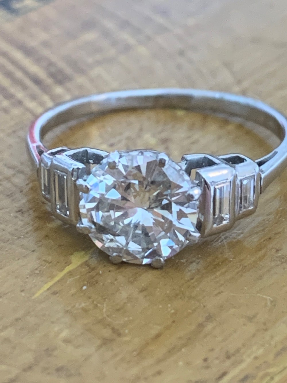 Platinum and Diamond Art Deco Engagement Ring View IX