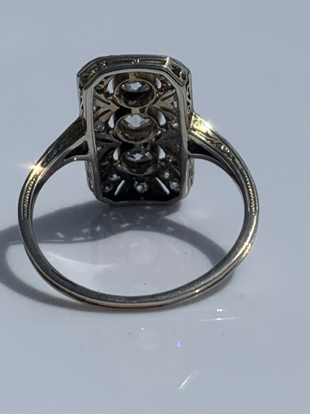 Art Deco Diamond Panel Ring View II