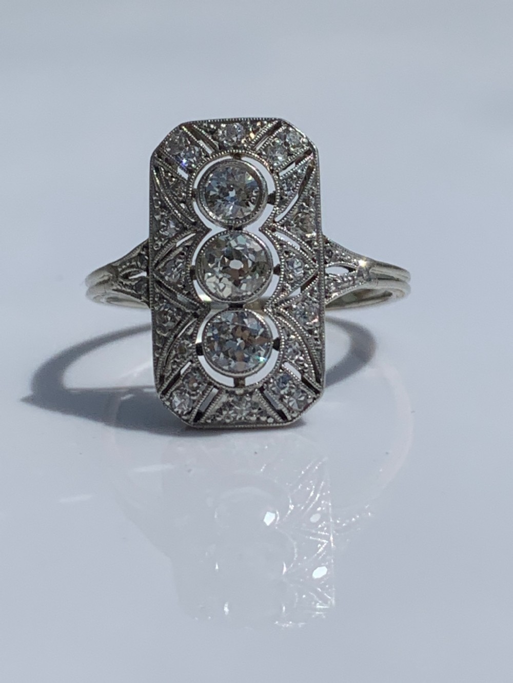 Art Deco Diamond Panel Ring View IV