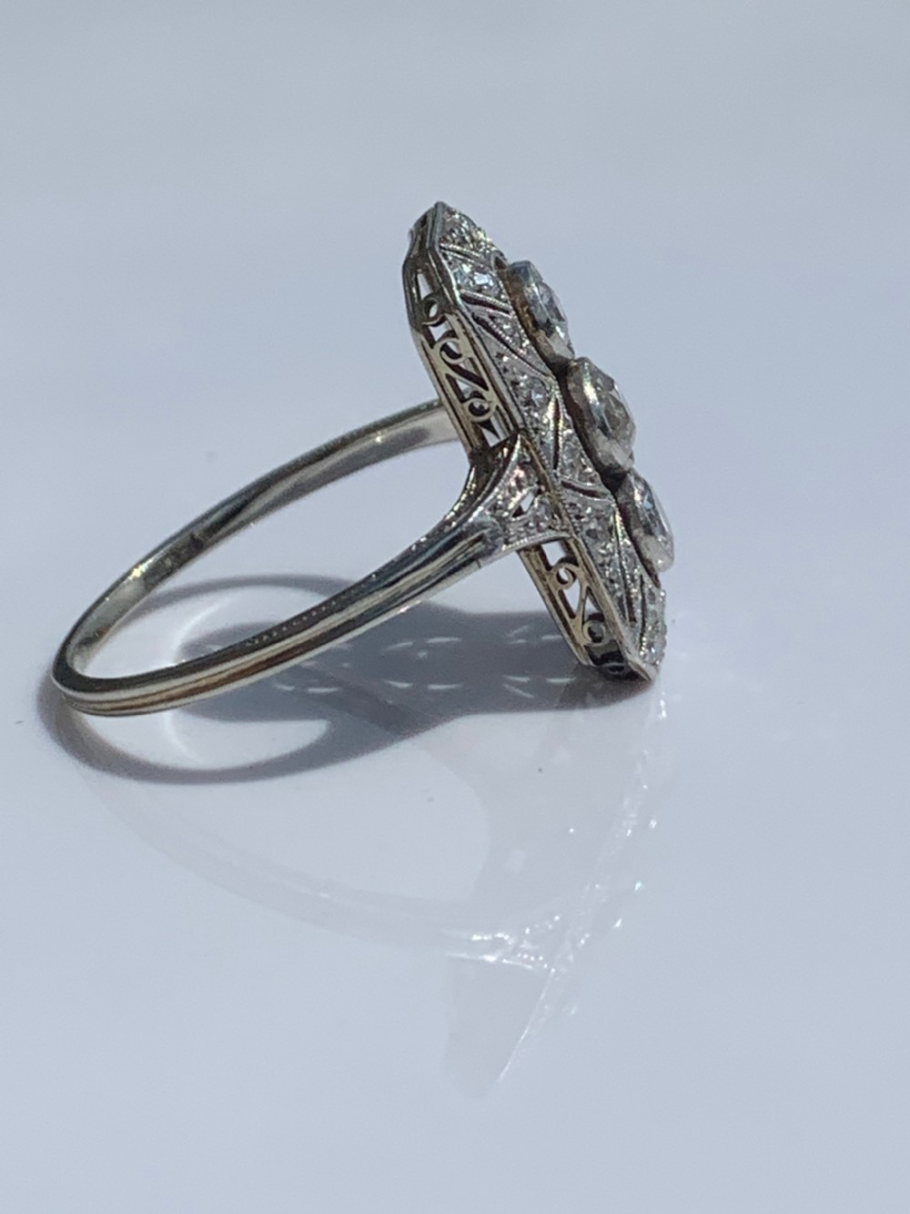 Art Deco Diamond Panel Ring View V