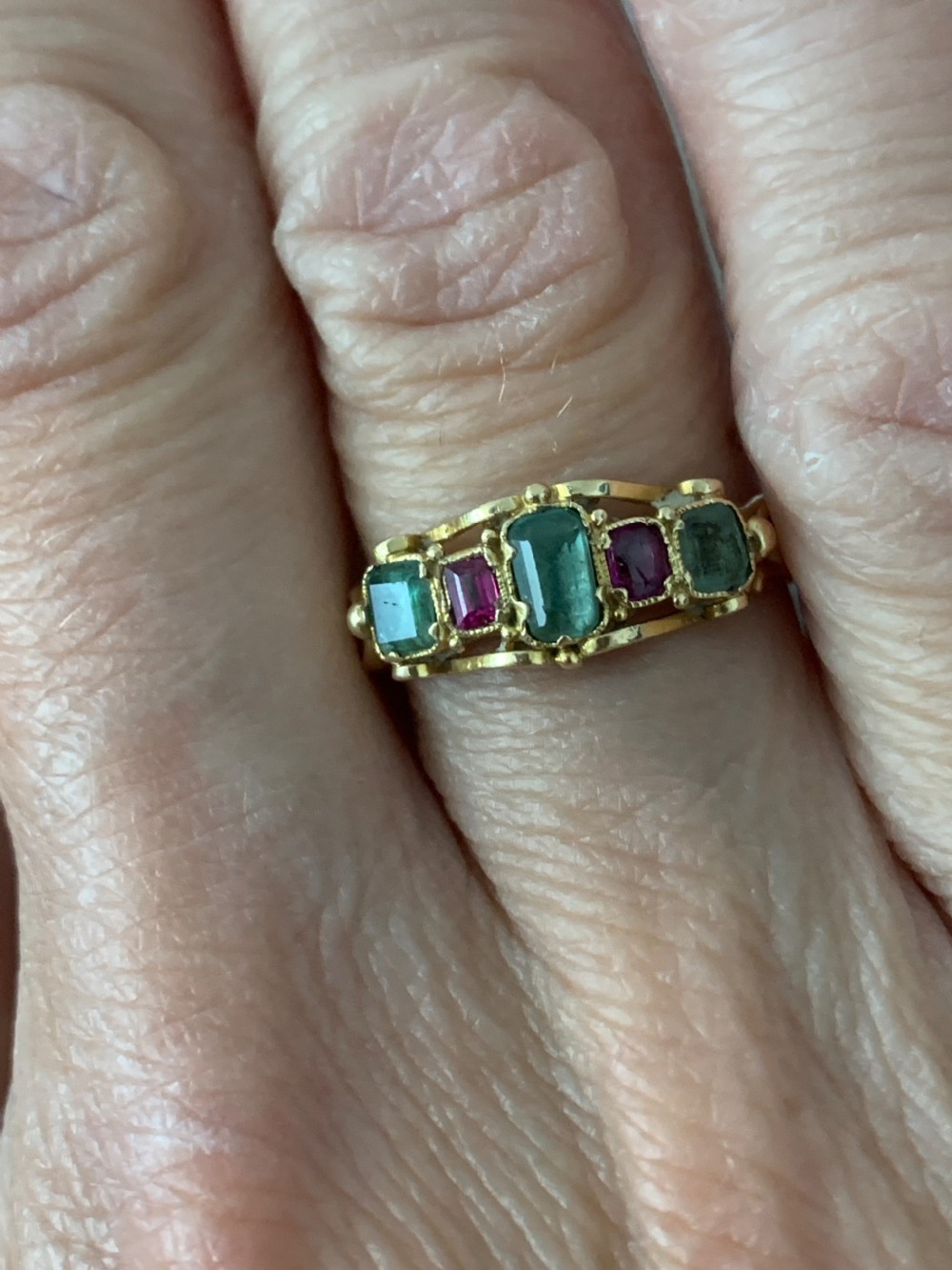 Georgian Emerald and Ruby Ring View IV