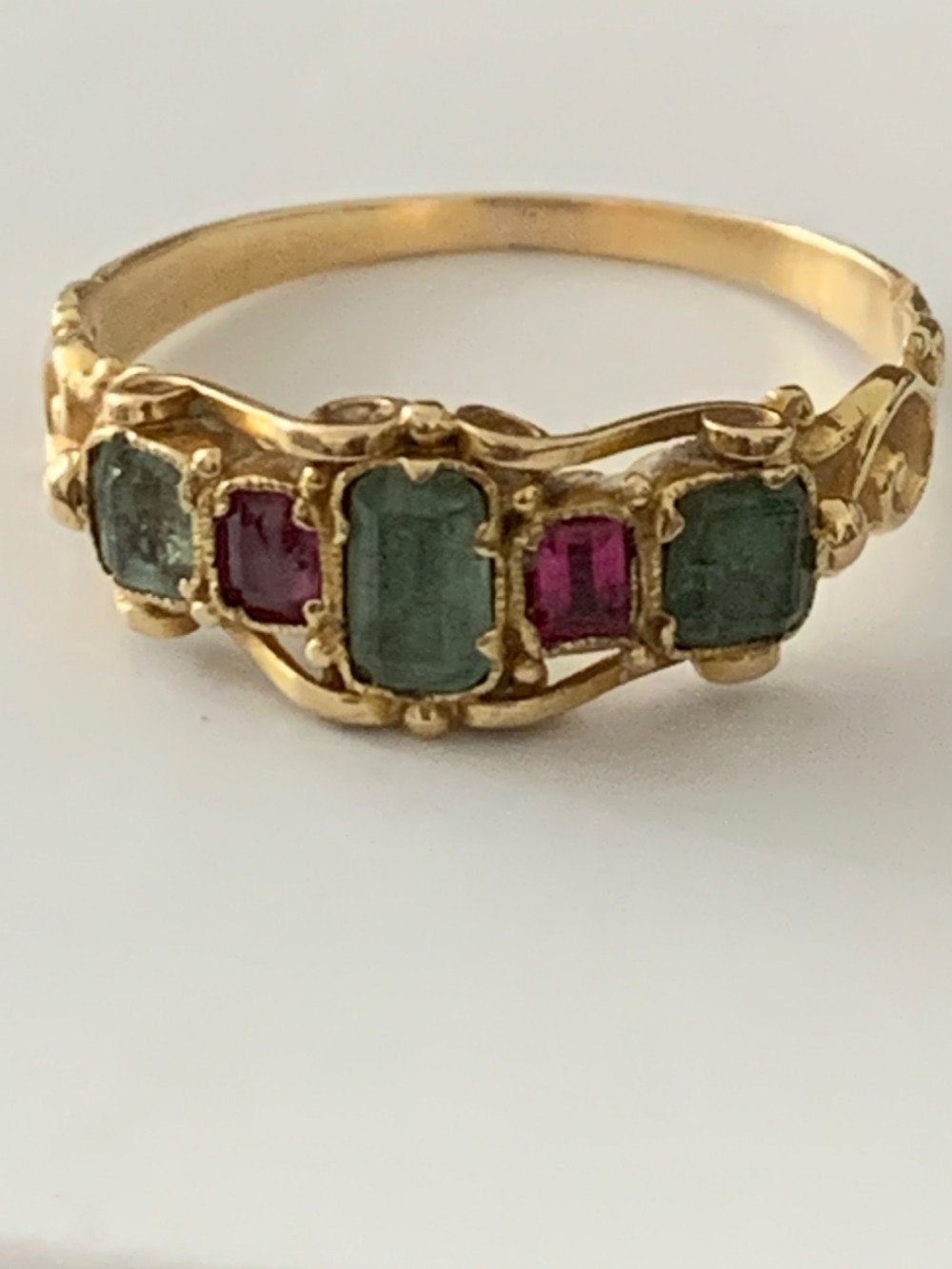 Georgian Emerald and Ruby Ring View IX