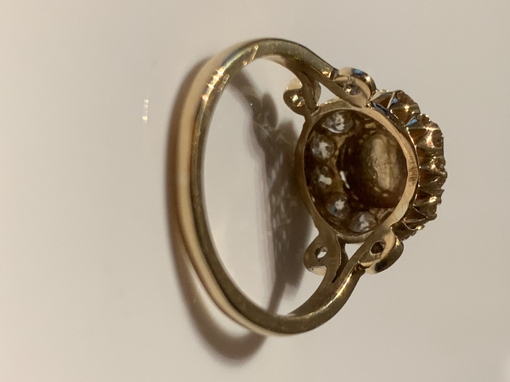 Antique Rose Cut Diamond and Pearl Ring View IV