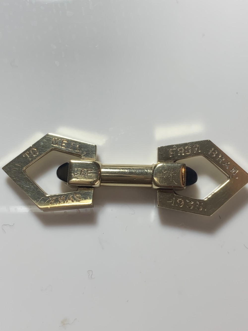 Art Deco 9ct Gold Onyx Cufflinks View VI
