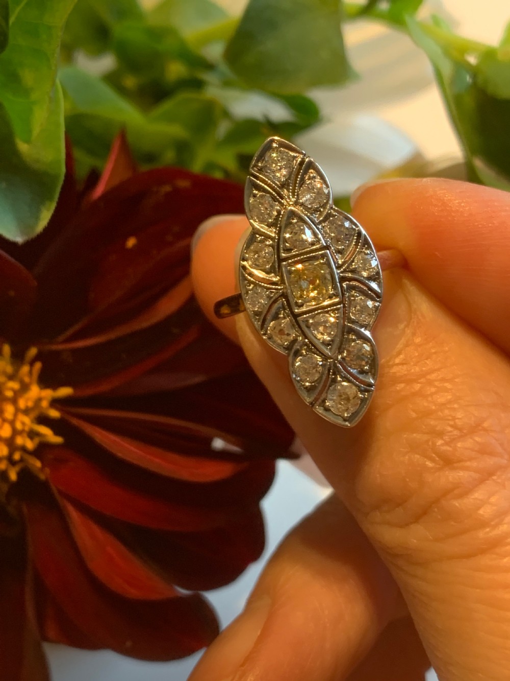 Antique Old Cut Diamond Ring View II