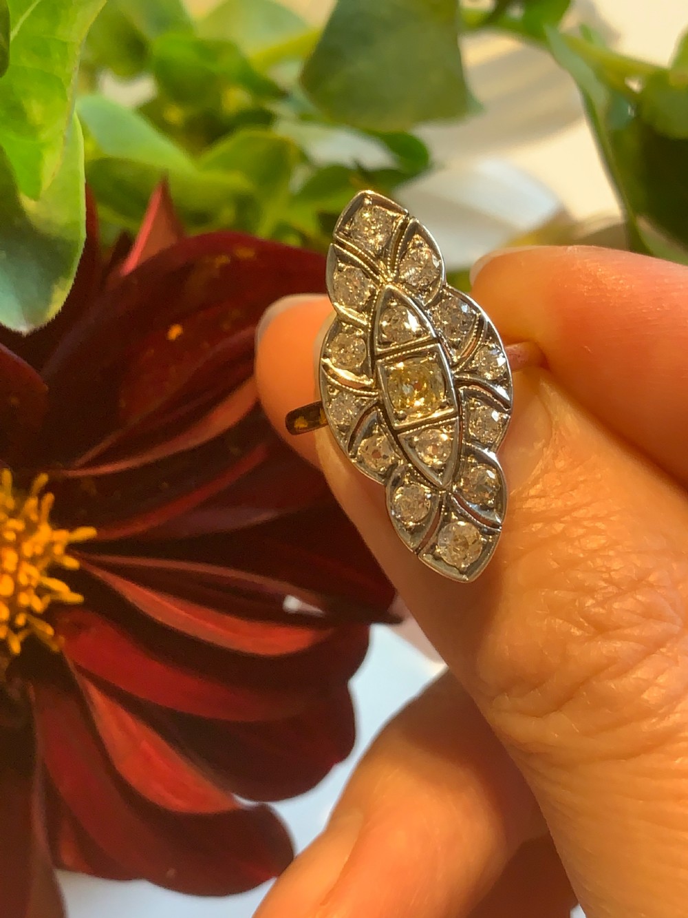 Antique Old Cut Diamond Ring View III