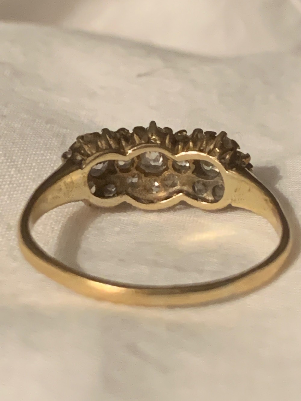 Edwardian Triple Daisyhead Cluster Ring View III