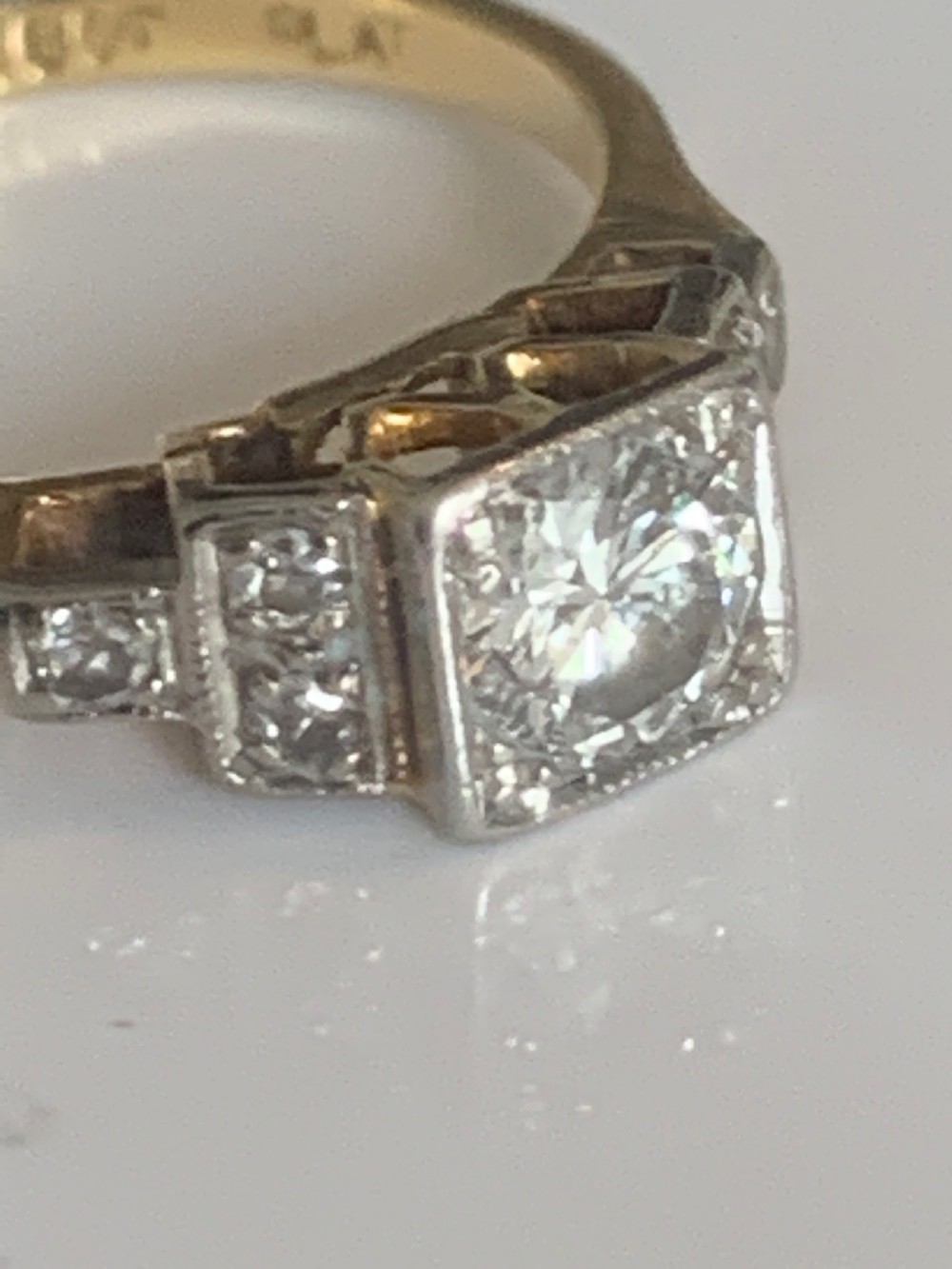 Mid Century 0.68ct Diamond Engagement Ring 18ct Gold  View II