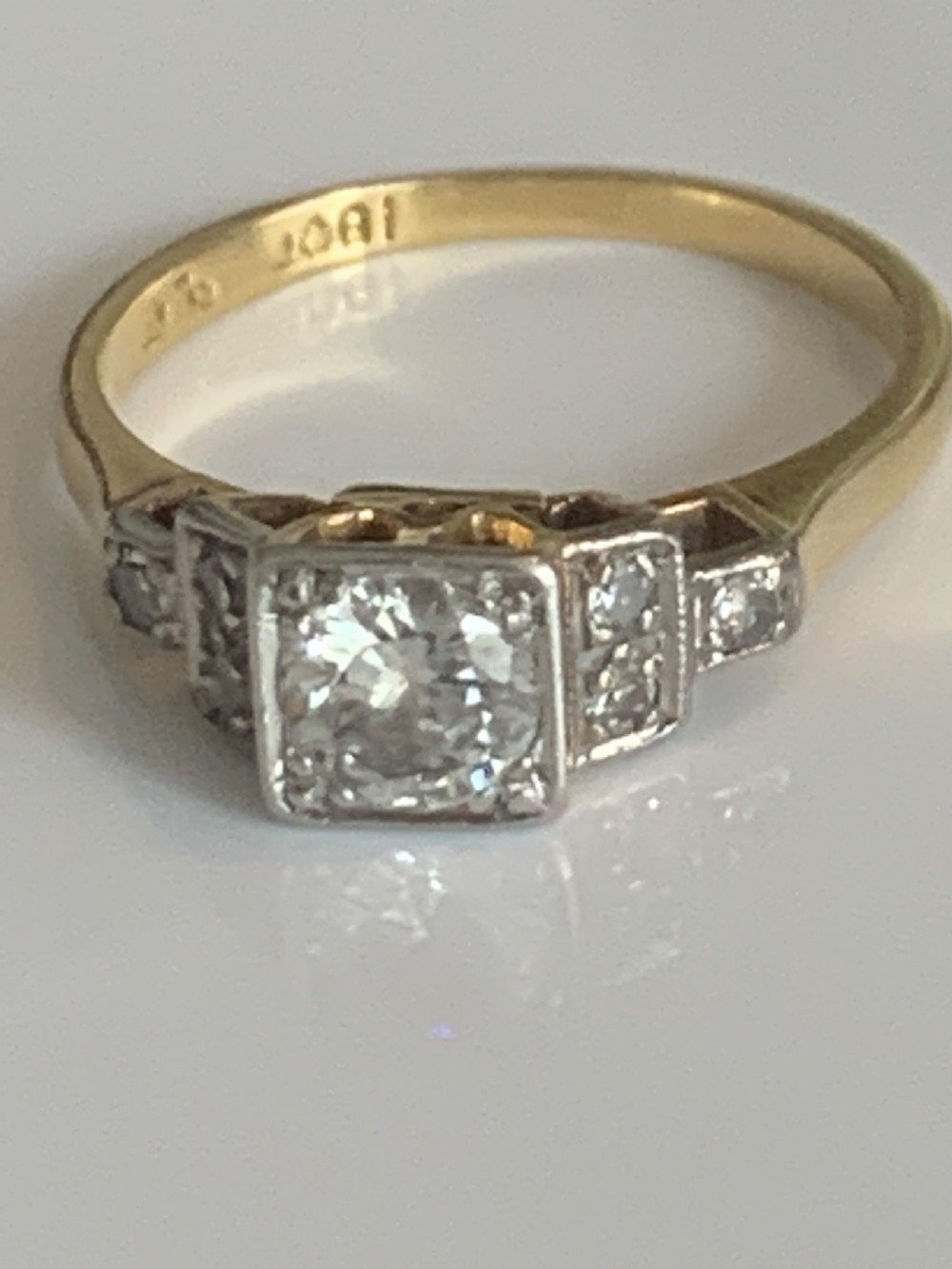 Mid Century 0.68ct Diamond Engagement Ring 18ct Gold  View III