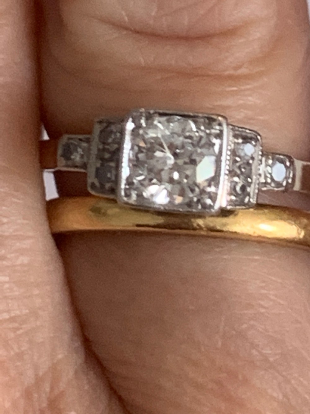 Mid Century 0.68ct Diamond Engagement Ring 18ct Gold  View IV