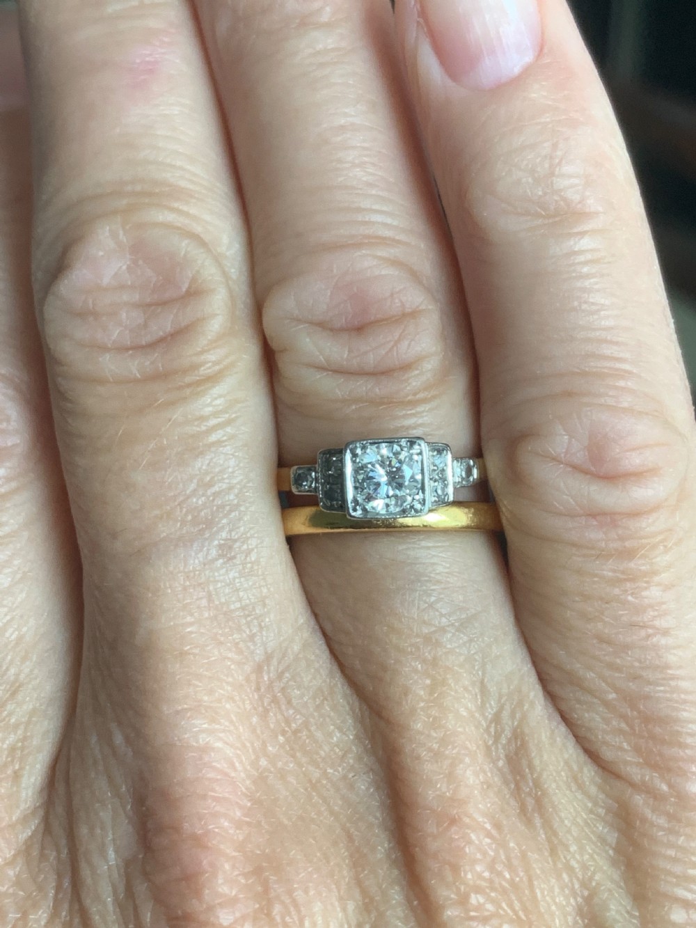 Mid Century 0.68ct Diamond Engagement Ring 18ct Gold  View V