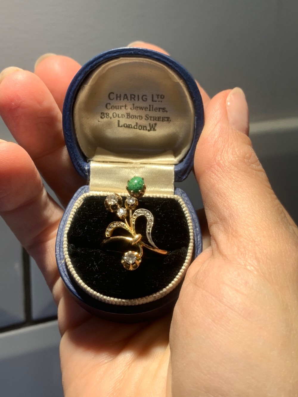 Antique Russian Diamond and Turquoise Belle Époque Ring View V