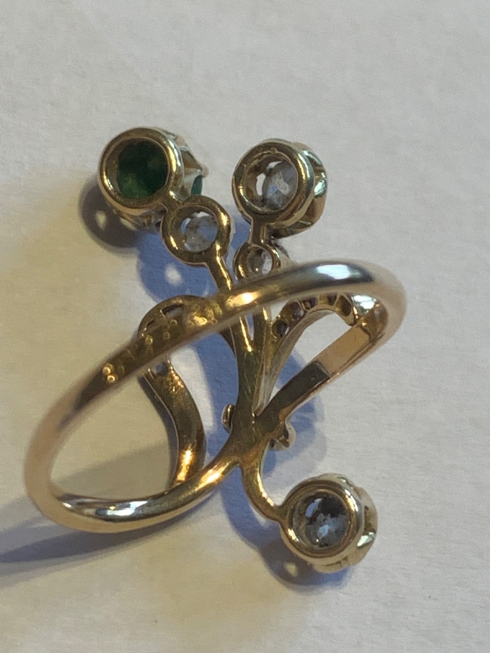 Antique Russian Diamond and Turquoise Belle Époque Ring View VIII