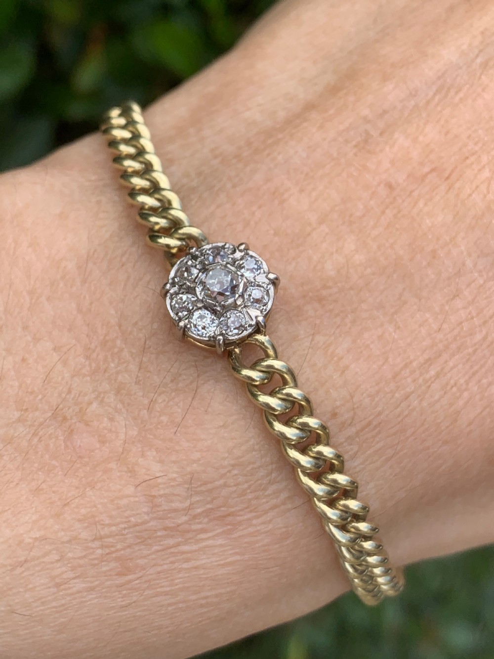 Old European Cut Diamond Gold Bracelet View II