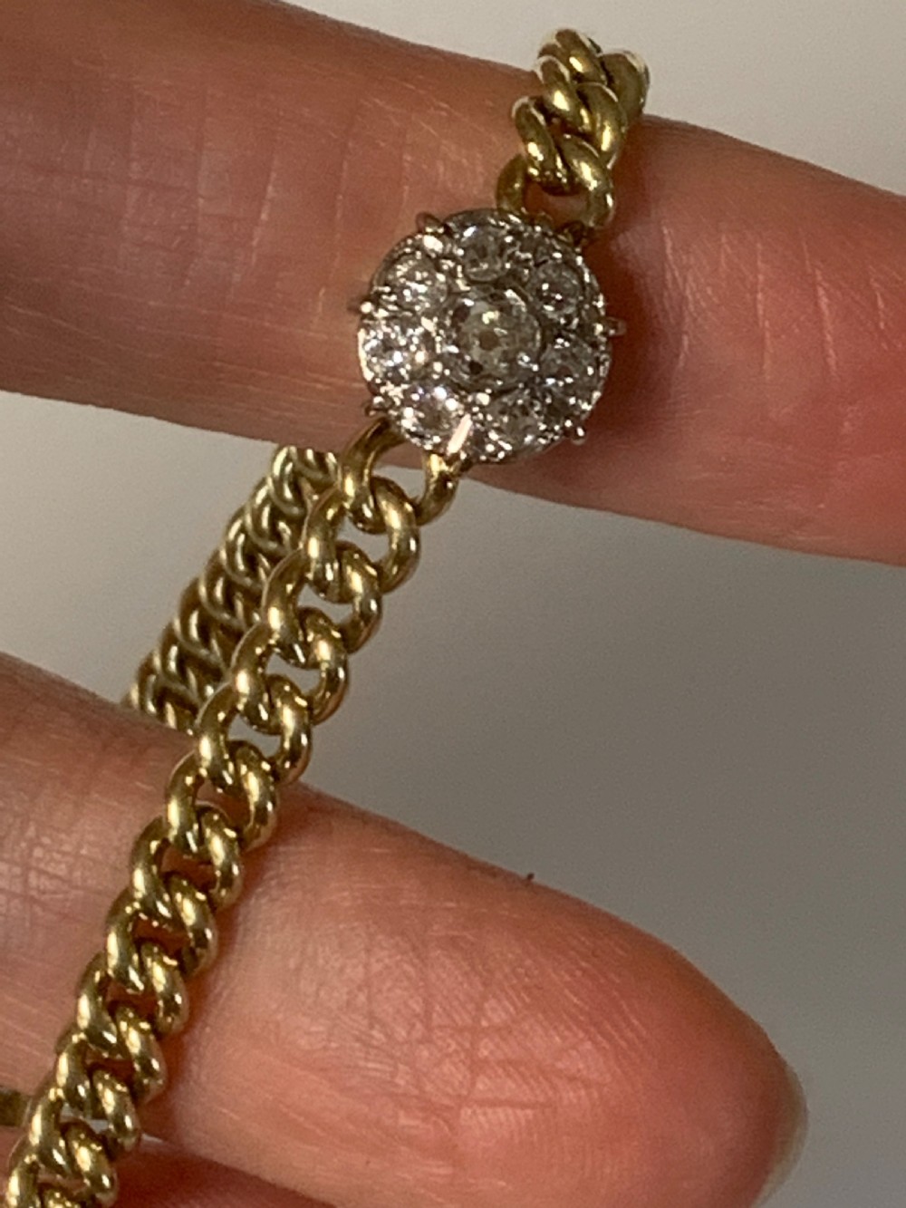 Old European Cut Diamond Gold Bracelet View VIII