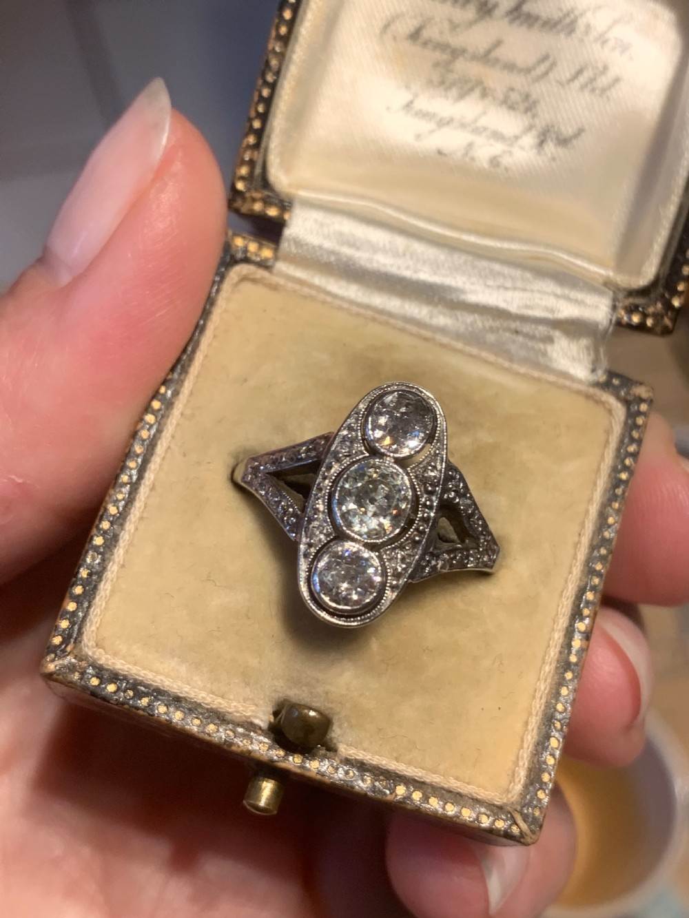 Diamond Antique Panel Ring