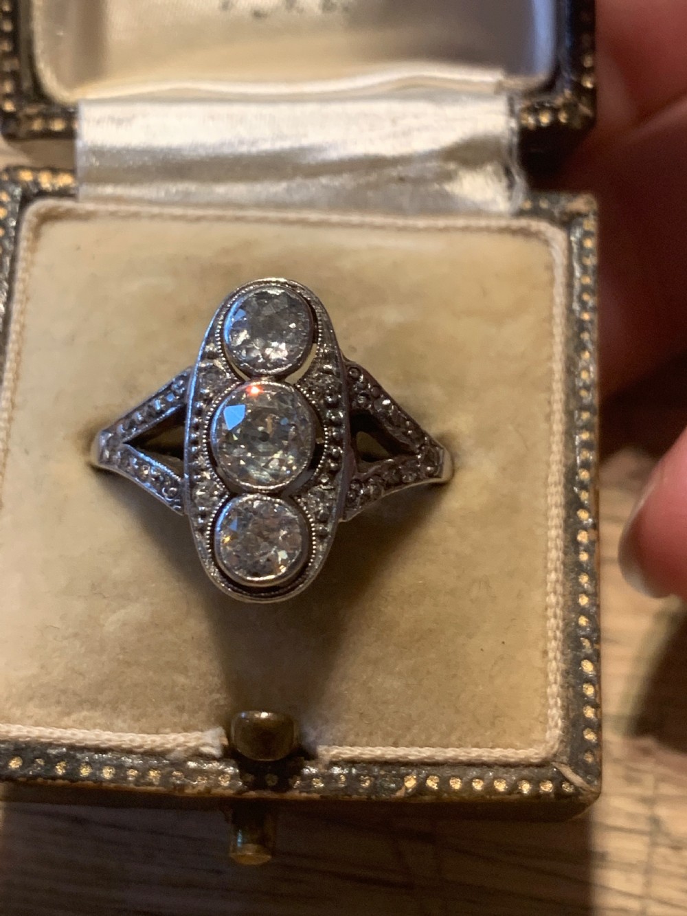 Diamond Antique Panel Ring View II