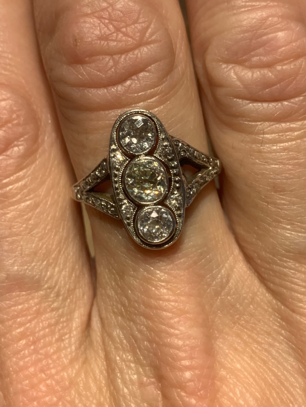 Diamond Antique Panel Ring View III