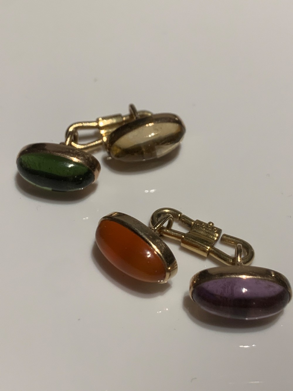 Art Deco French Multi-Gem Cufflinks View II
