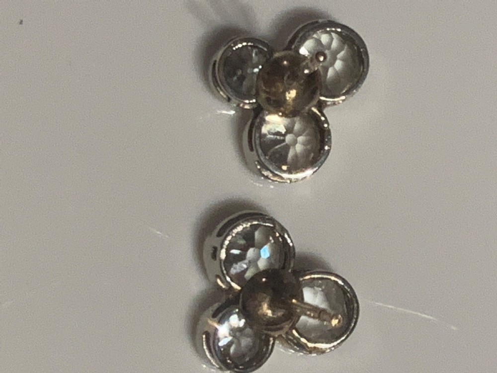 Old European Cut Diamond Cluster Earrings View V