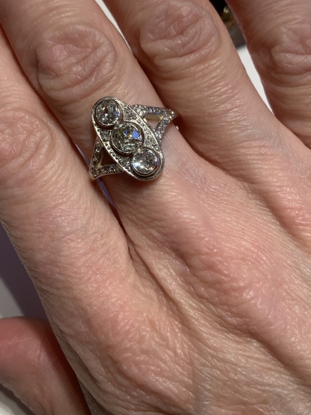 Diamond Antique Panel Ring View XII
