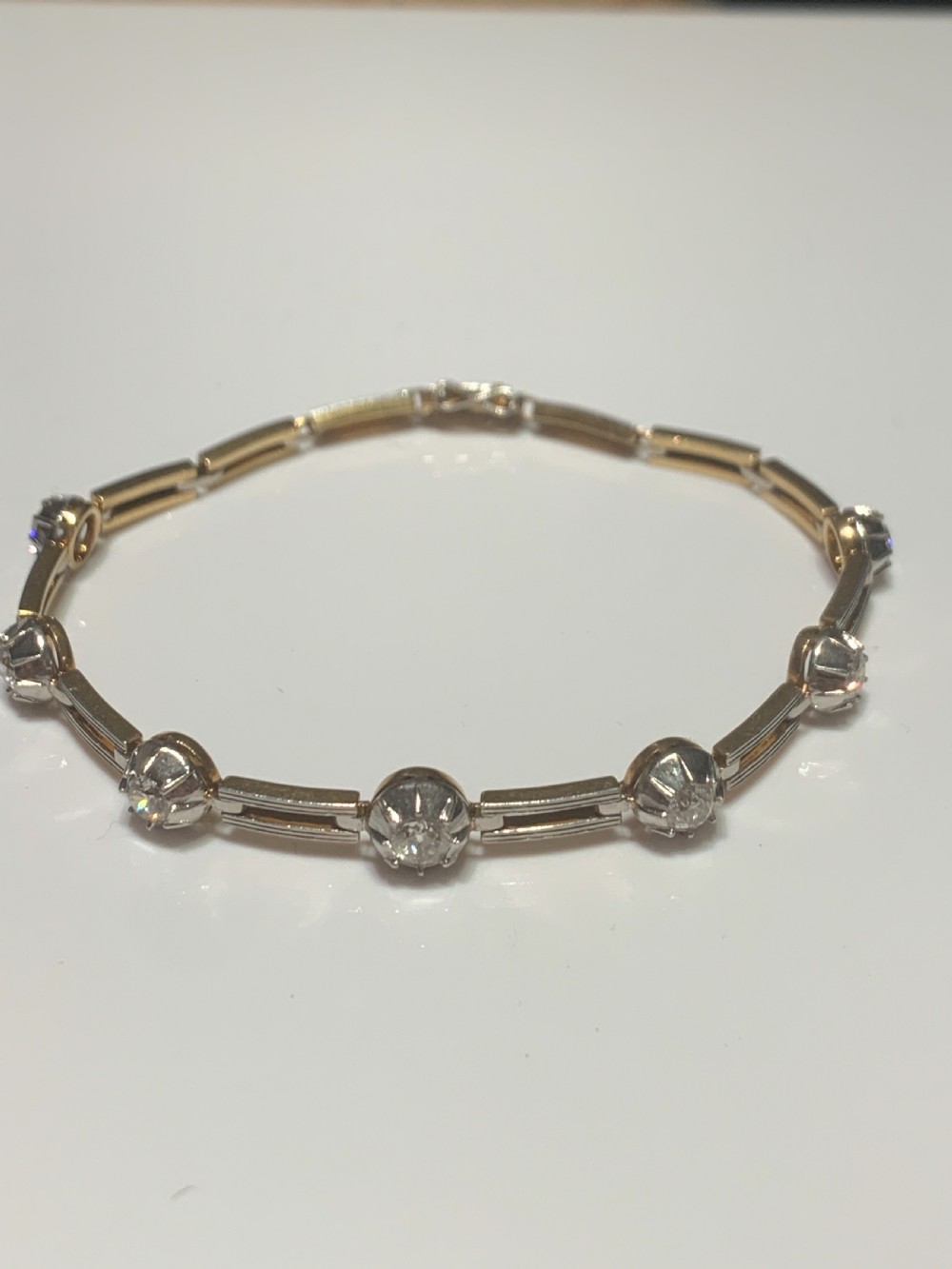 Platinum And Gold 1.5ct Diamond Art Deco Bracelet