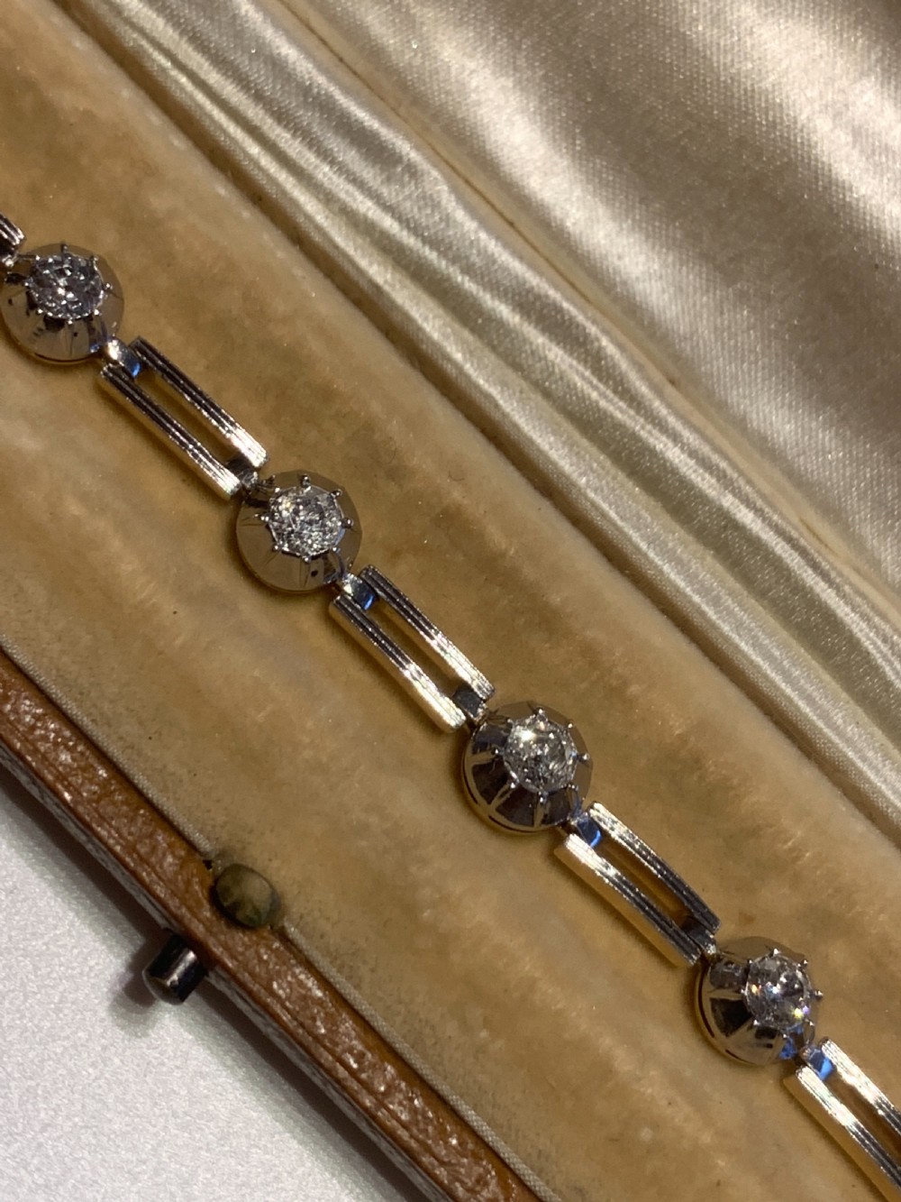 Platinum And Gold 1.5ct Diamond Art Deco Bracelet View II