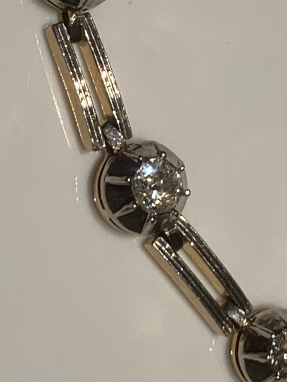 Platinum And Gold 1.5ct Diamond Art Deco Bracelet View V