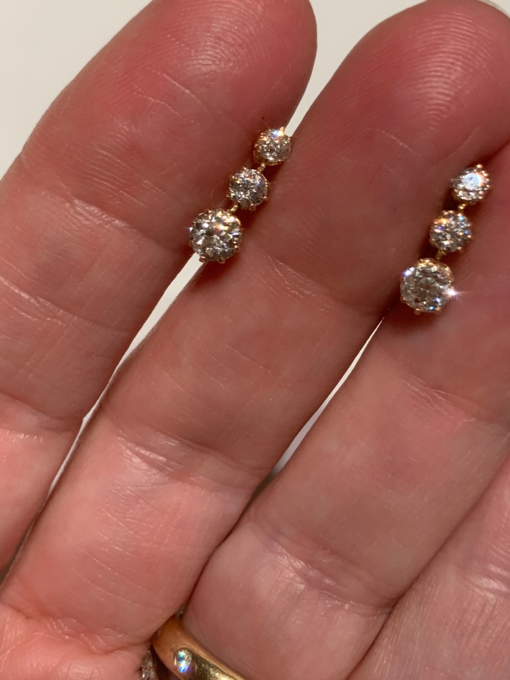 Antique Old Cut Diamonds Set Earrings  View II